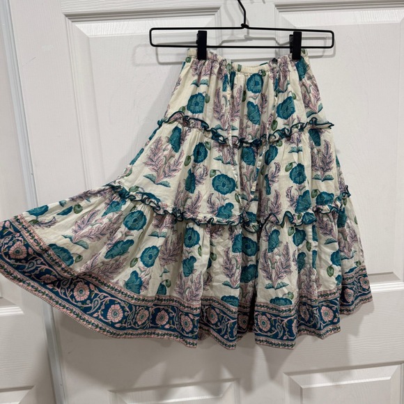 Pink Chicken New York Girls Tiered Skirt Floral‎ Print Drawstring Waist Size 4Y - Picture 5 of 10